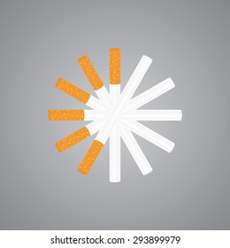 cigarette background vector illustration isolated on gray background