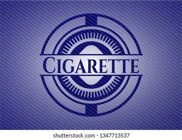 Cigarette badge with denim background
