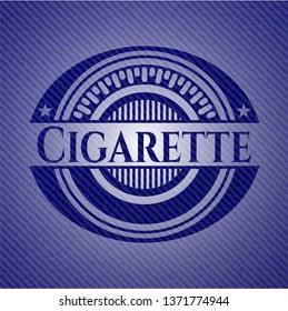 Cigarette badge with denim texture