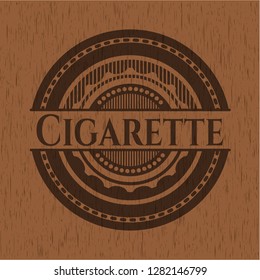 Cigarette badge with wooden background
