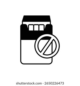 Ilustração de stock de vetor de ícone de proibição de cigarros
