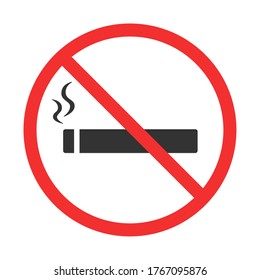 Cigarette ban mark icon illustration.