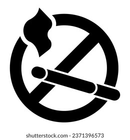 Cigarette and ban solid icon, Diet concept, no smoking sign on white background, no smoke icon in glyph style for mobile concept and web design. Vector graphics