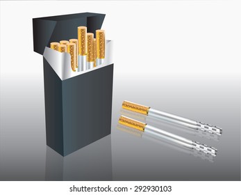Cigarette  in black boxes tools for lung puncture