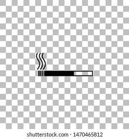 Cigarette. Black flat icon on a transparent background. Pictogram for your project