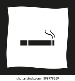 Cigarette  - black vector icon