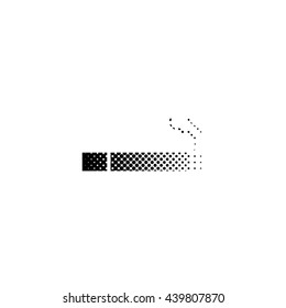 Cigarette - black vector icon;  halftone illustration