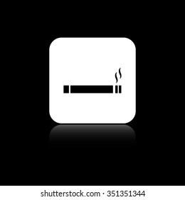 Cigarette - black vector icon on the white button