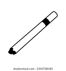 icono del vector blanco negro del cigarrillo