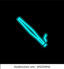 Cigarette blue glowing neon ui ux icon. Glowing sign logo vector