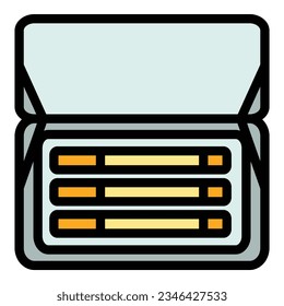 Cigarette box icon outline vector. Cigar tobacco. Smoker vape color flat