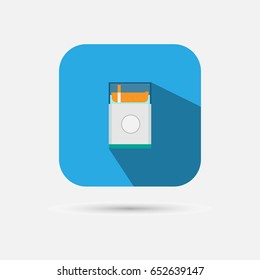 cigarette box icon,with long shadow