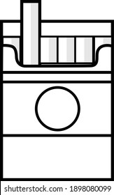 icono de la línea de la caja del cigarrillo en el fondo blanco. estilo plano. señal de cigarrillo. símbolo de la caja del paquete de cigarrillos abierto. estilo plano.