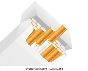 Cigarette box on a white background. Vector illustration.