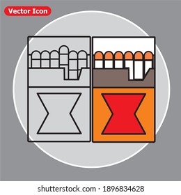 Caja de cigarrillos, paquete de cigarrillos Icono del vector 