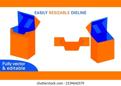Cigarette box packaging die cut template and 3D box design