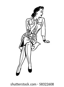 Cigarette Break - Retro Clip Art
