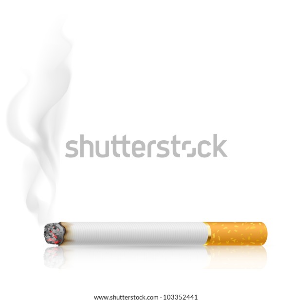 たばこが燃える 白い背景にイラトス のベクター画像素材 ロイヤリティフリー