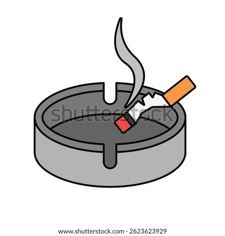 Cigarette butt and ashtray icon. Vector.