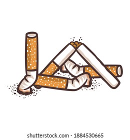Cigarette butt. Bad harmful habit of Smoking.