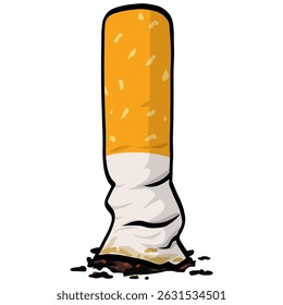 Cigarette Butt Filter Illustration Drawing Vector 