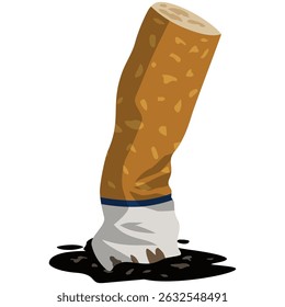 Cigarette Butt Filter Illustration Vector