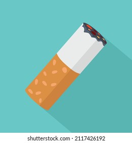 Cigarette butt Flat illustration icon sign