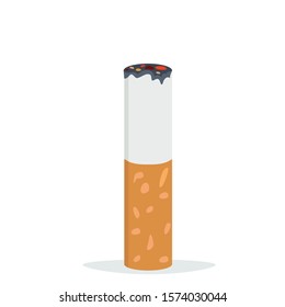 Cigarette butt Flat illustration vector icon