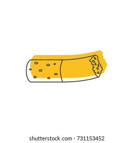 Cigarette butt icon. Doodle illustration of Cigarette butt vector icon for web isolated on white background