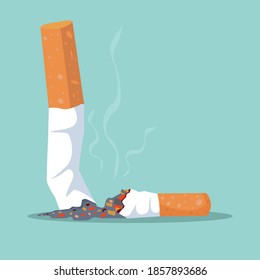 Cigarette butt icon Flat illustration vector