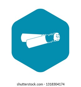 Cigarette butt icon in simple style isolated on white background
