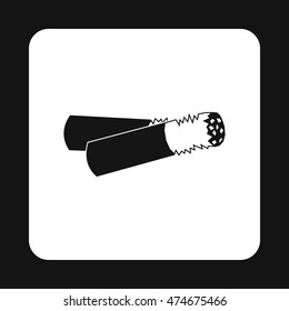 Cigarette butt icon in simple style isolated on white background. Smoking symbol