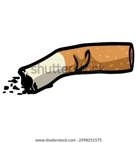 Cigarette Butt Illustration Vector Drawing