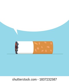 Cigarette butt  isolated  with bubble speech vector