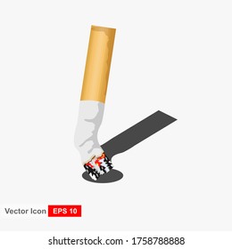 Cigarrillos aislados en un fondo blanco. Imagen del concepto de cuidado de la salud. No fumar.