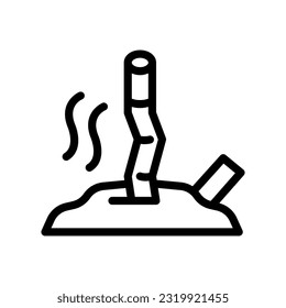 cigarette butt line icon illustration vector graphic