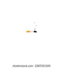 Cigarette butt on white background