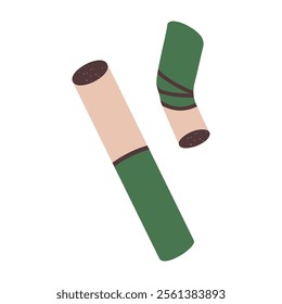 Cigarette butt. Set of trash, dirt and garbage. Cartoon flat illustration. Bad harmful habit of smoking. Small object