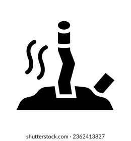 cigarette butt solid icon illustration vector graphic