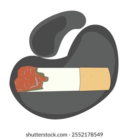 Cigarette butt.Cigarette butt on gray background