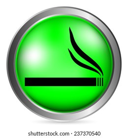 Cigarette button on white background. Vector illustration.