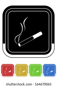 Cigarette button retro colors square