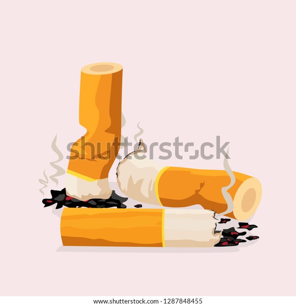 Cigarette butts\
cartoon