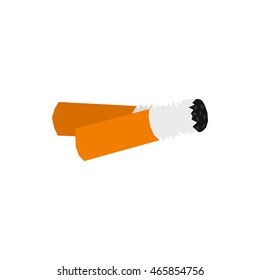 Cigarette butts icon in flat style isolated on white background. Smoking symbol