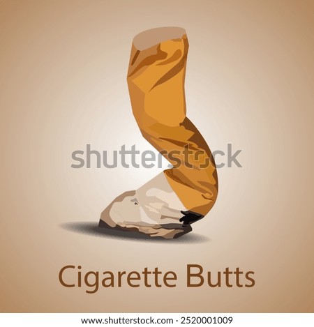 Cigarette butts illustrator vector smoke tobacco drug.