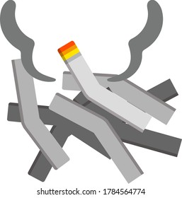 Cigarette butts isolated vector illustration.