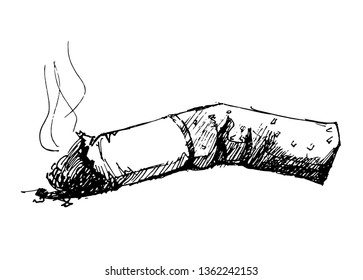 cigarette butt,sketch illustration
