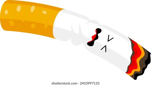 Cigarette cartoon character. Quitting smoking concept.  World No Tobacco Day. Illustration