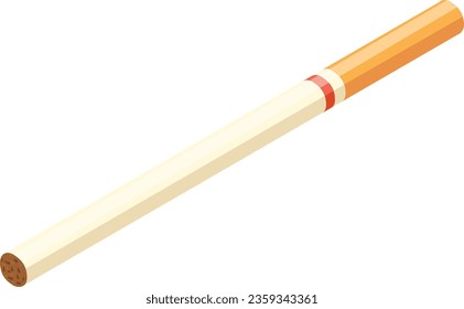 Cigarette cartoon icon. Unhealthy bad habit symbol isolated on white background