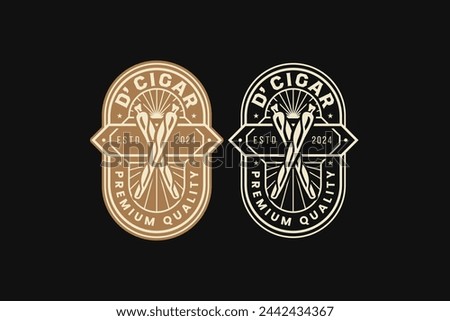 cigarette cigar badge logo design for cigarette and cannabis medical company business brand identity